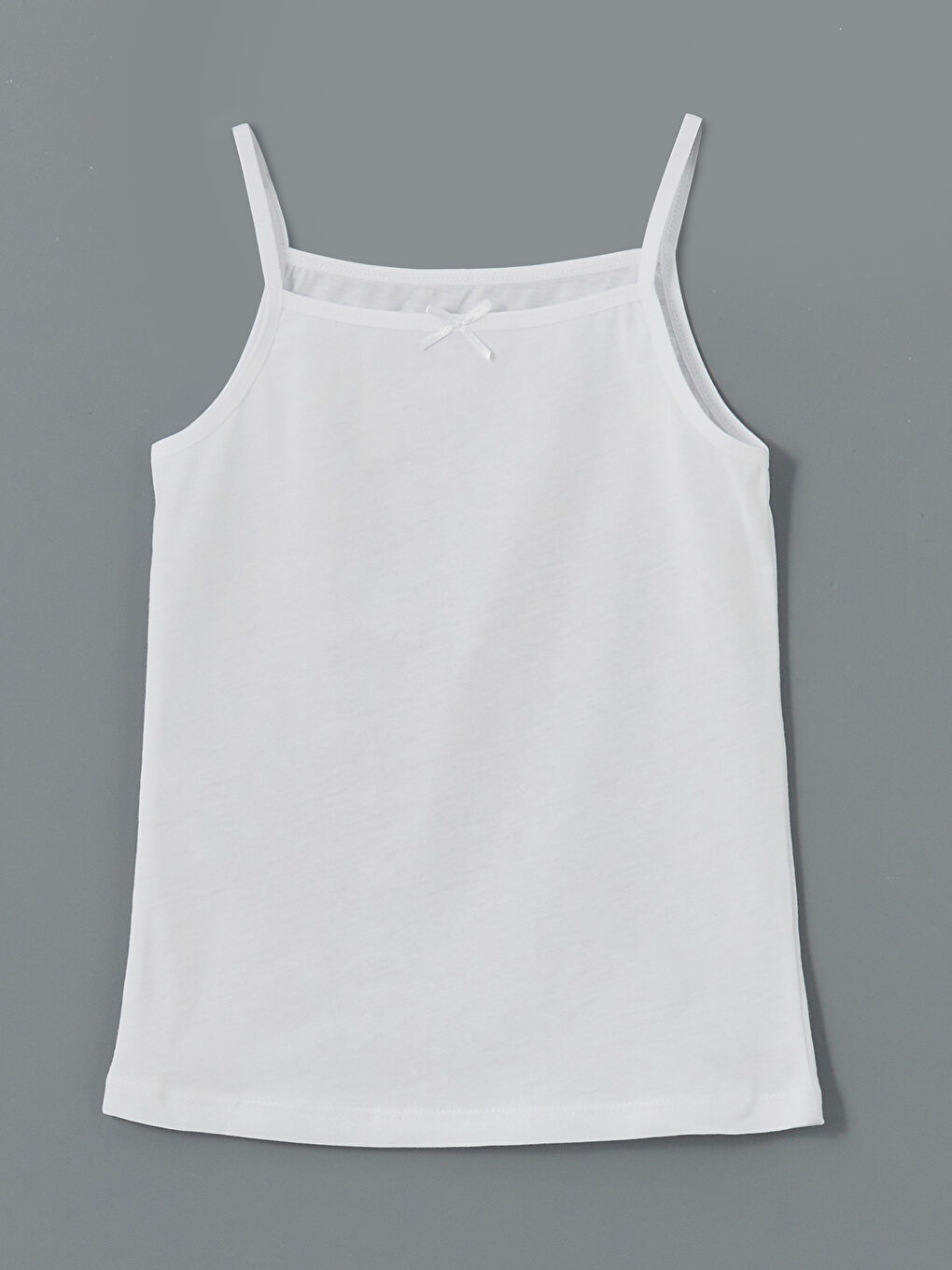 Beyaz Kare Yaka Kız Çocuk Atlet