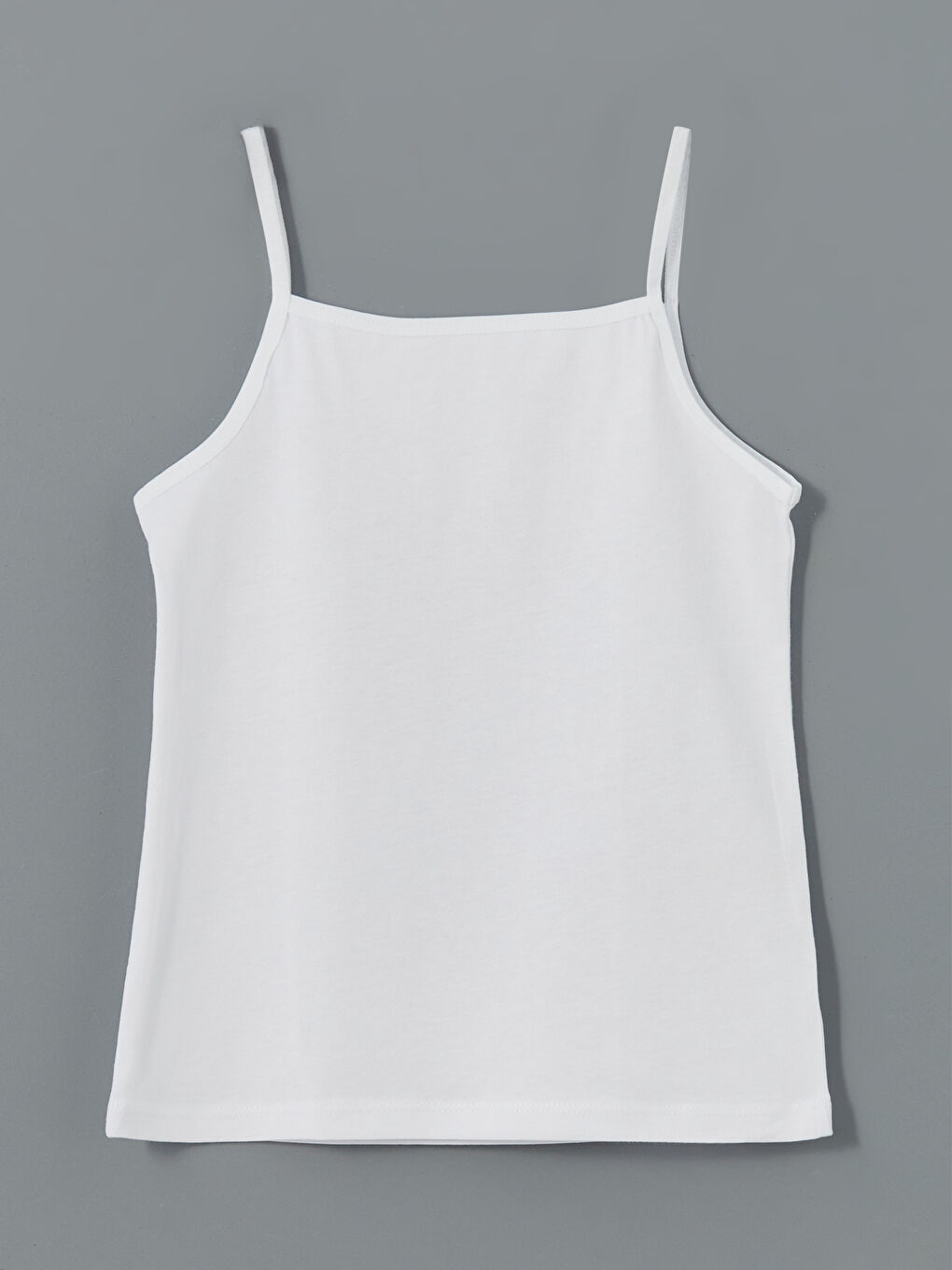 Beyaz Kare Yaka Kız Çocuk Atlet