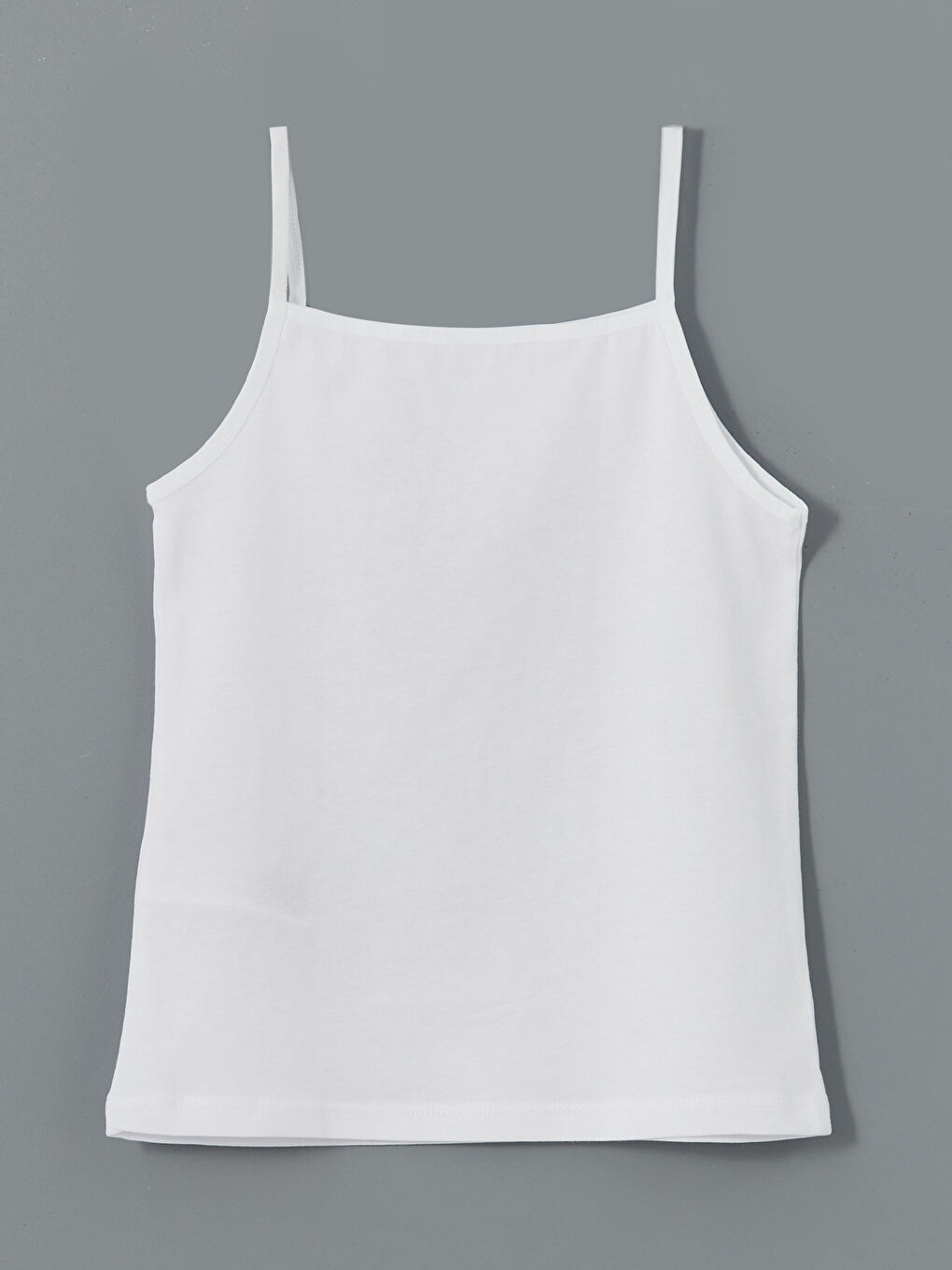 Beyaz Kare Yaka Kız Çocuk Atlet-1