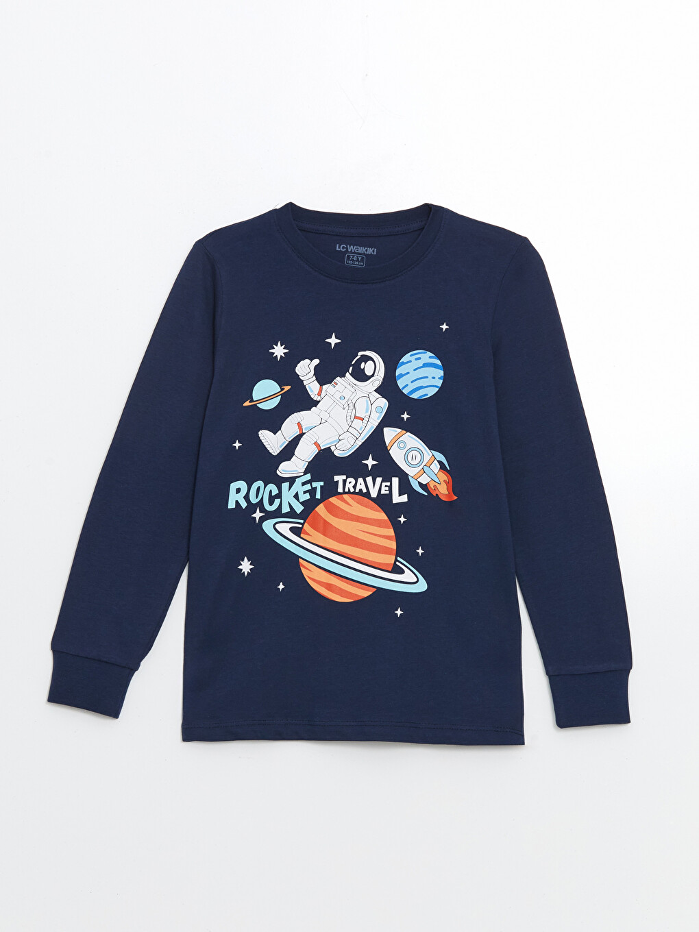 Lacivert Baskılı Erkek Çocuk Pijama Üst