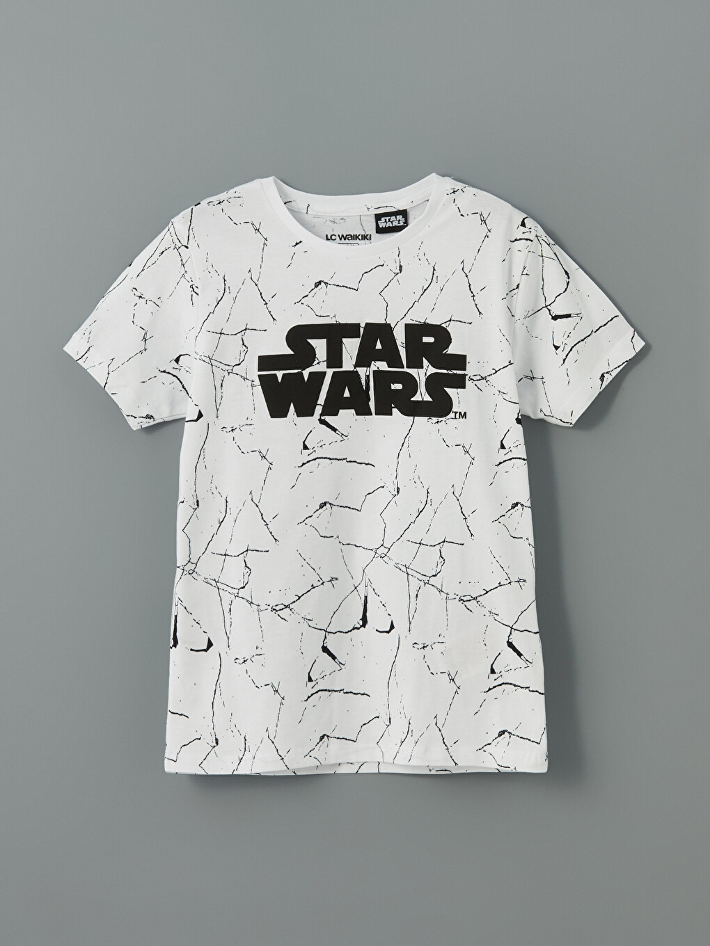 Beyaz Star Wars Baskılı Erkek Çocuk Pijama Üstü