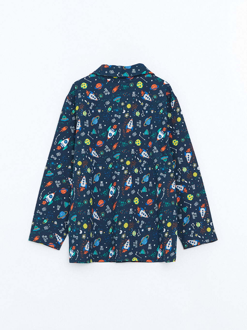LCW Kids Lacivert Gömlek Yaka Erkek Çocuk Pijama Üst - 1