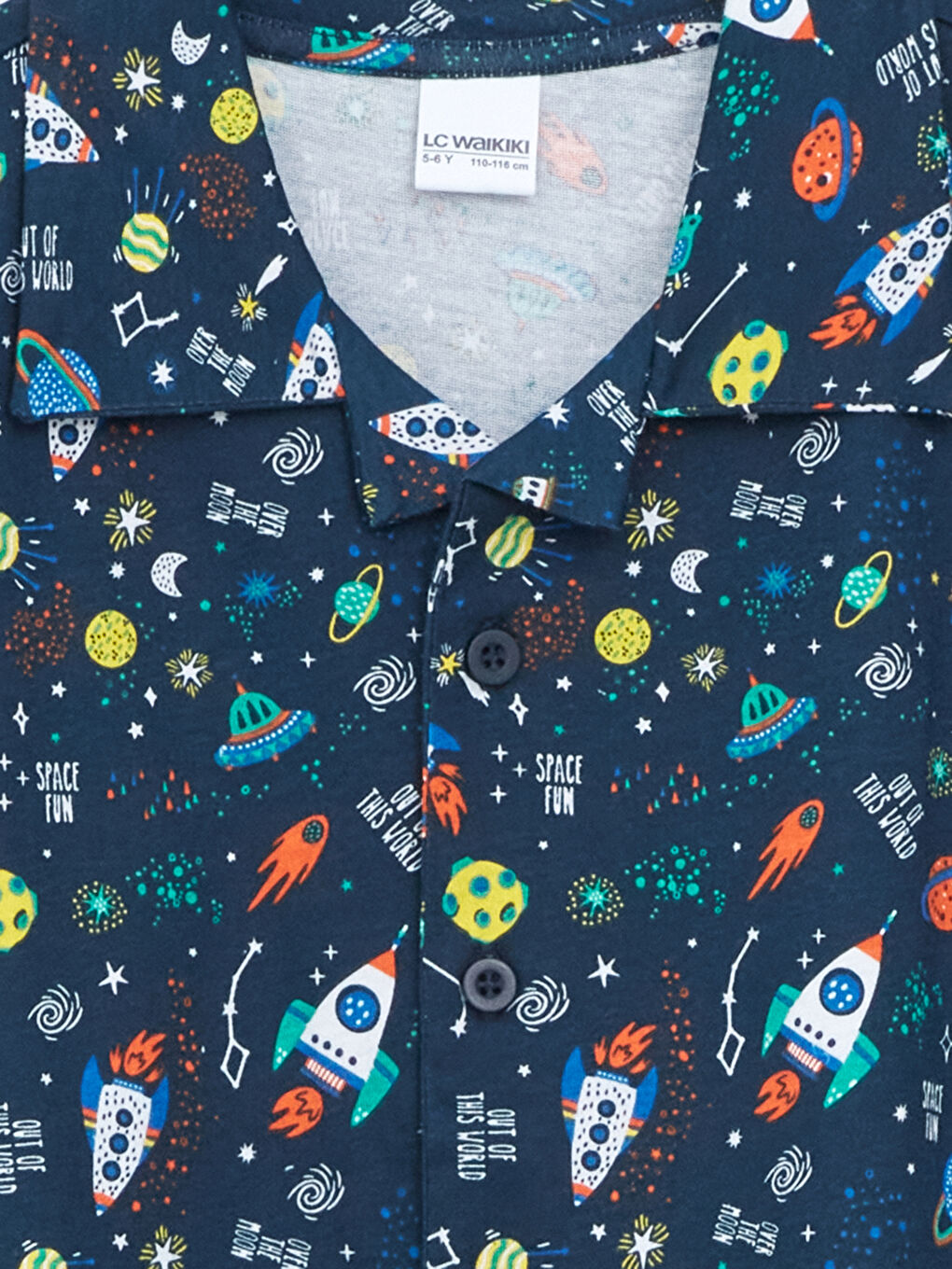 LCW Kids Lacivert Gömlek Yaka Erkek Çocuk Pijama Üst - 2