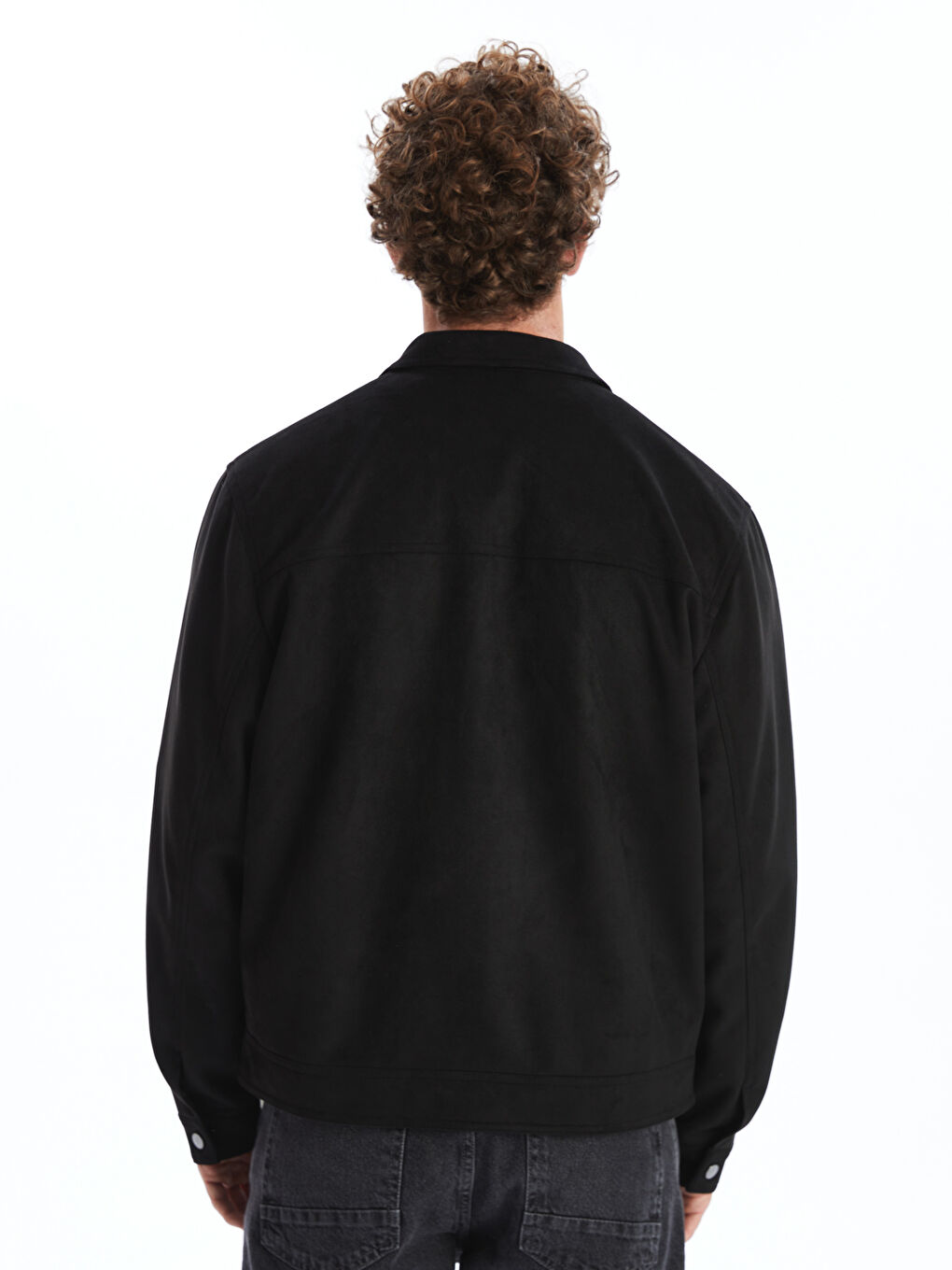 Standard Fit Collared Neck Suede Men's Coat -S50150Z8-CVL