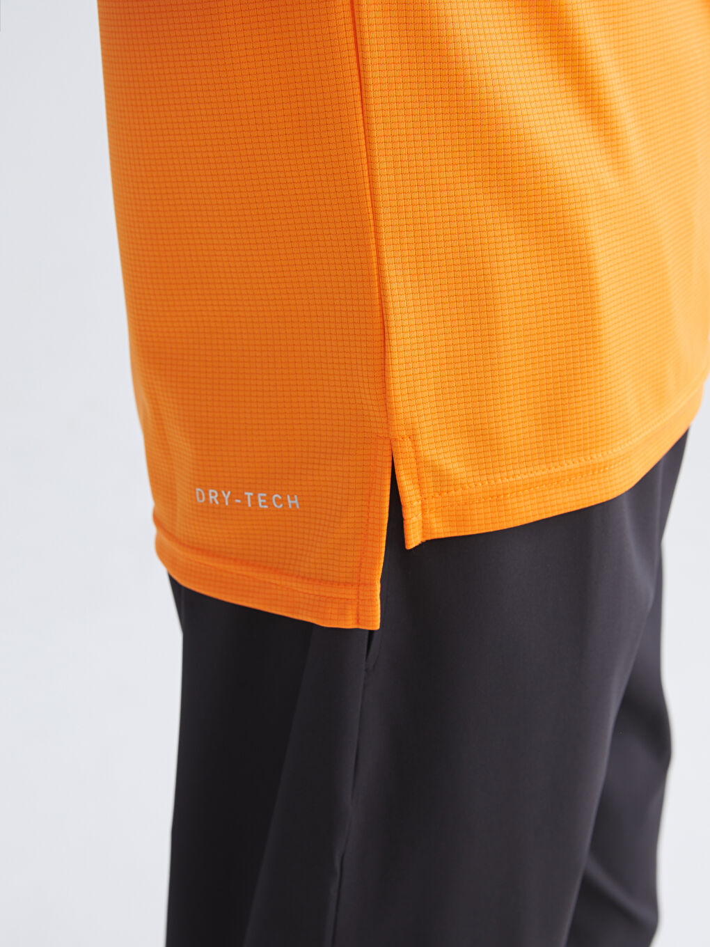 Turuncu Bisiklet Yaka Kısa Kollu Erkek Spor Tişört-2