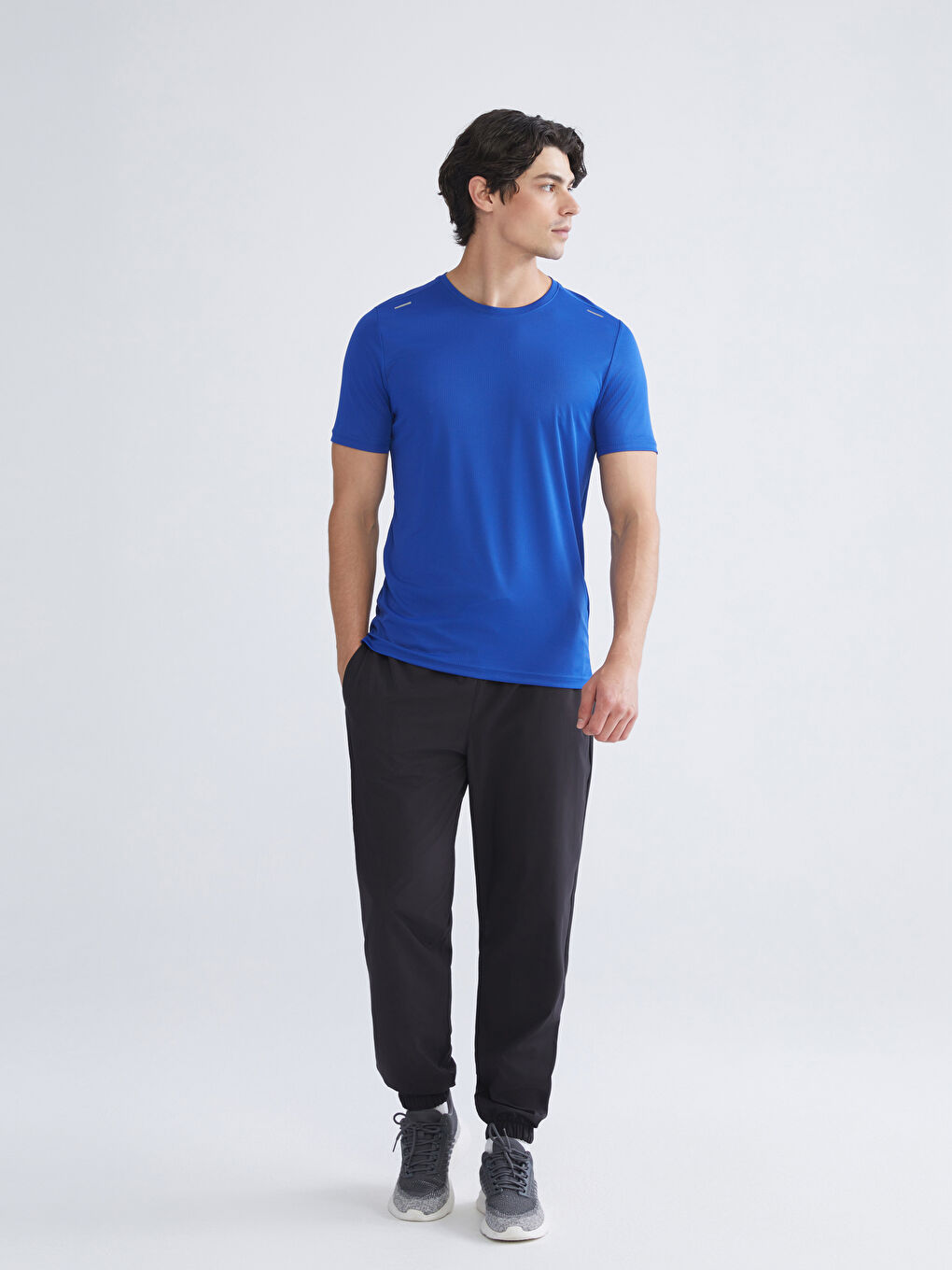 Mavi Bisiklet Yaka Kısa Kollu Erkek Spor Tişört-1