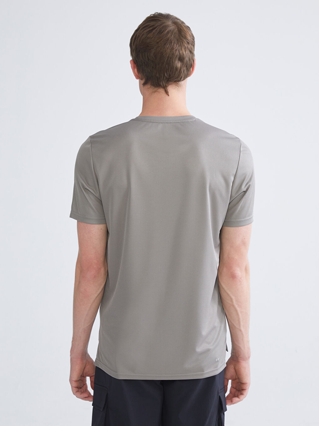 Haki Bisiklet Yaka Kısa Kollu Erkek Spor Tişört-3