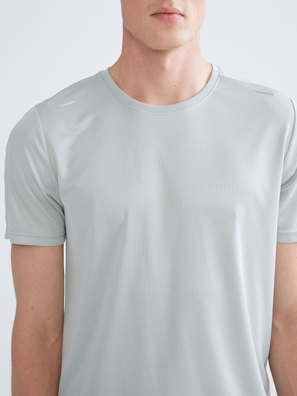 Yeşil Bisiklet Yaka Kısa Kollu Erkek Spor Tişört-2