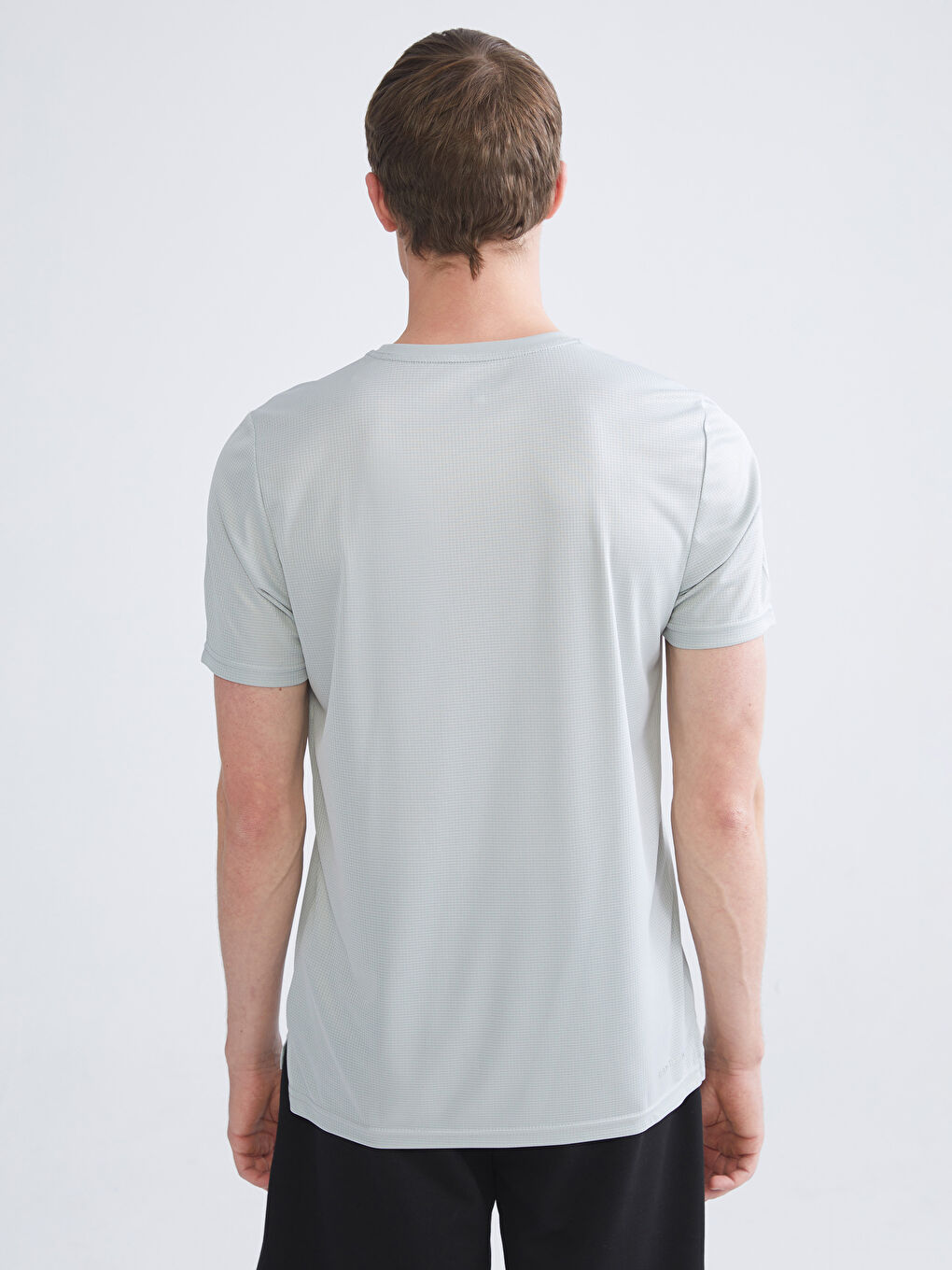 Yeşil Bisiklet Yaka Kısa Kollu Erkek Spor Tişört-3