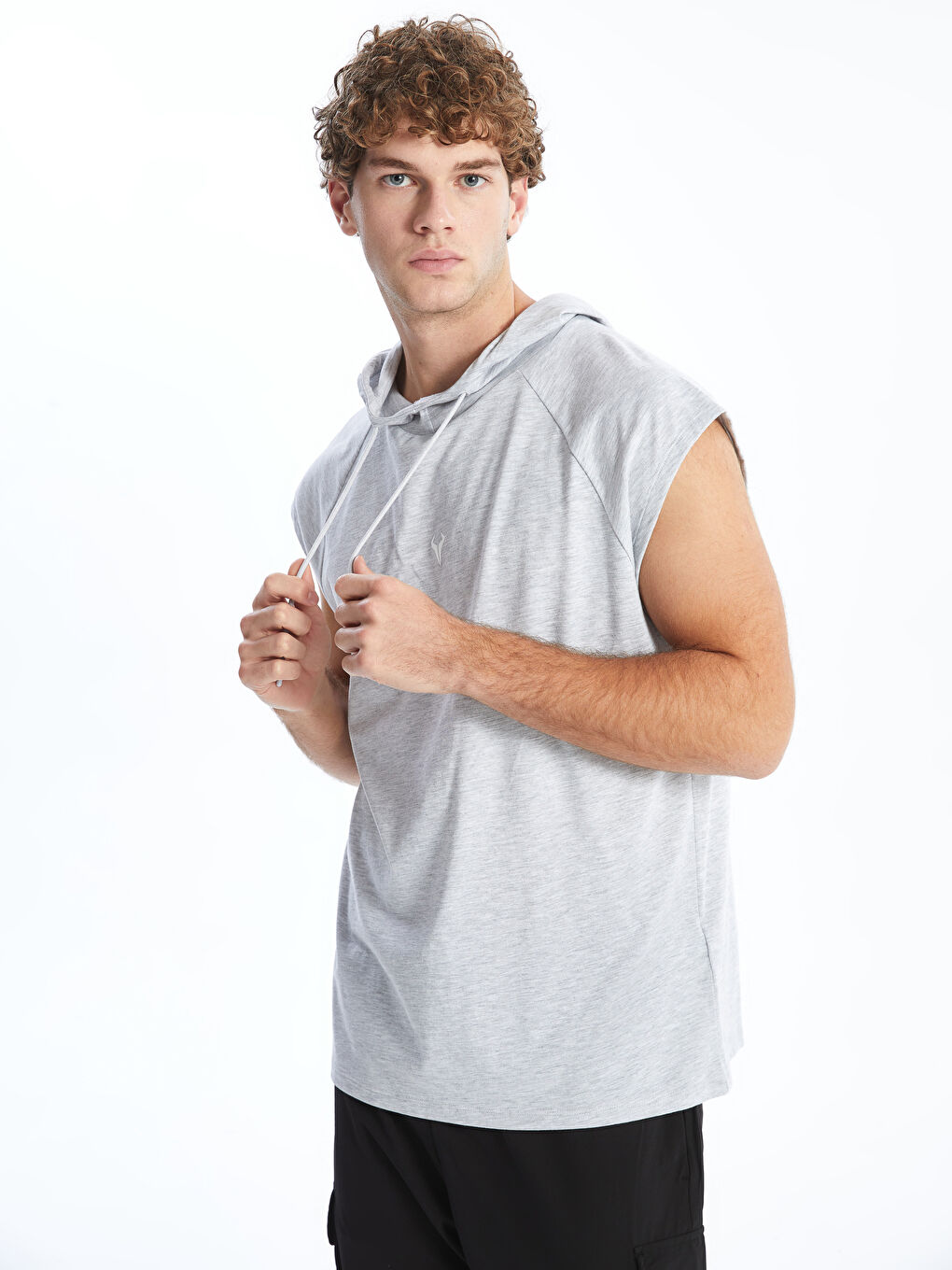 Hooded Men's Sleeveless T-Shirt -S50163Z8-LAK