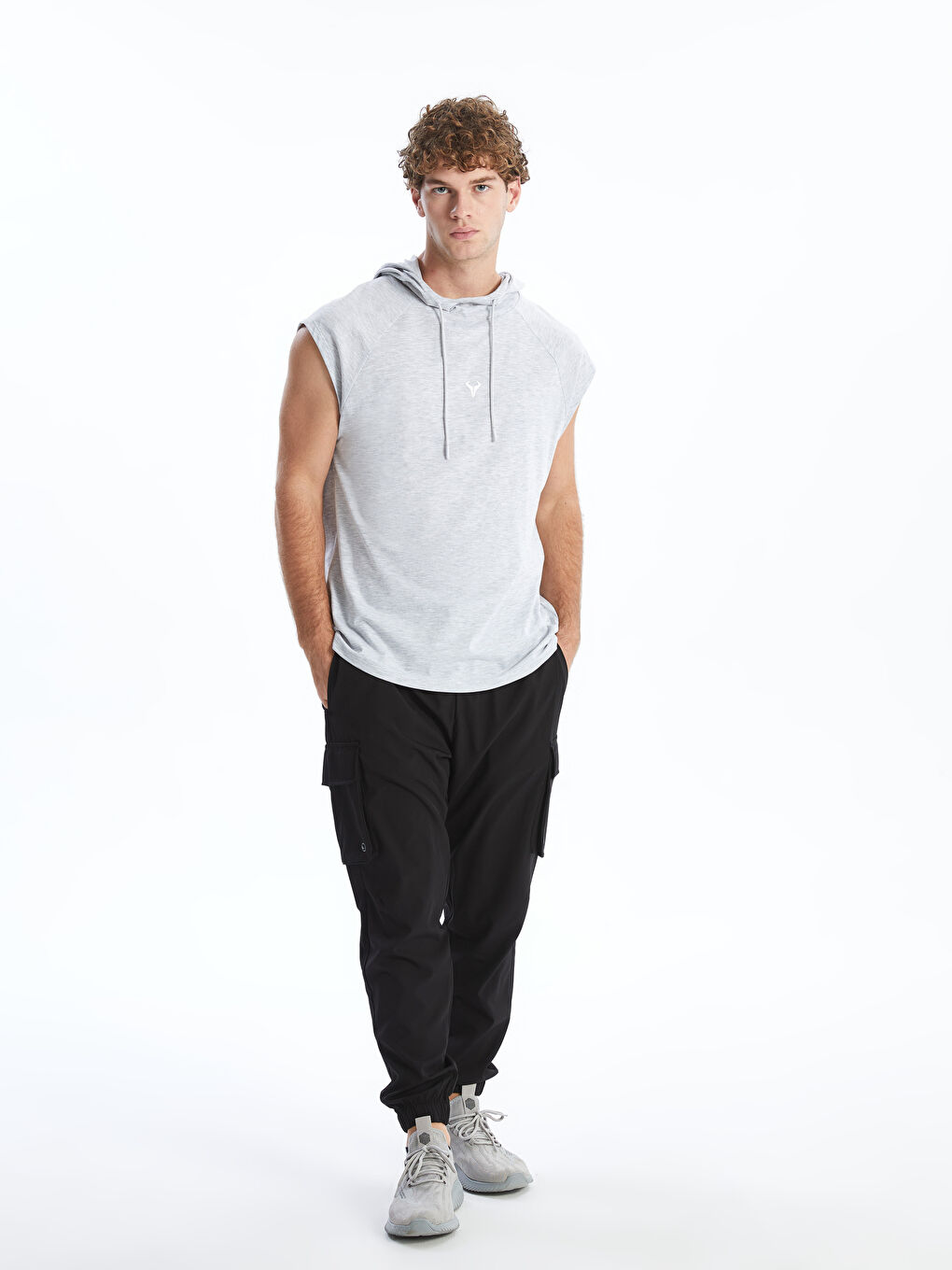 Hooded Men's Sleeveless T-Shirt -S50163Z8-LAK