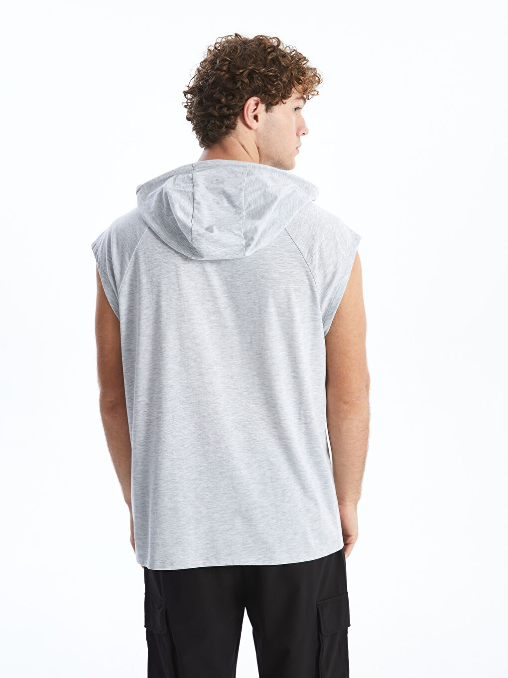 Hooded Men's Sleeveless T-Shirt -S50163Z8-LAK