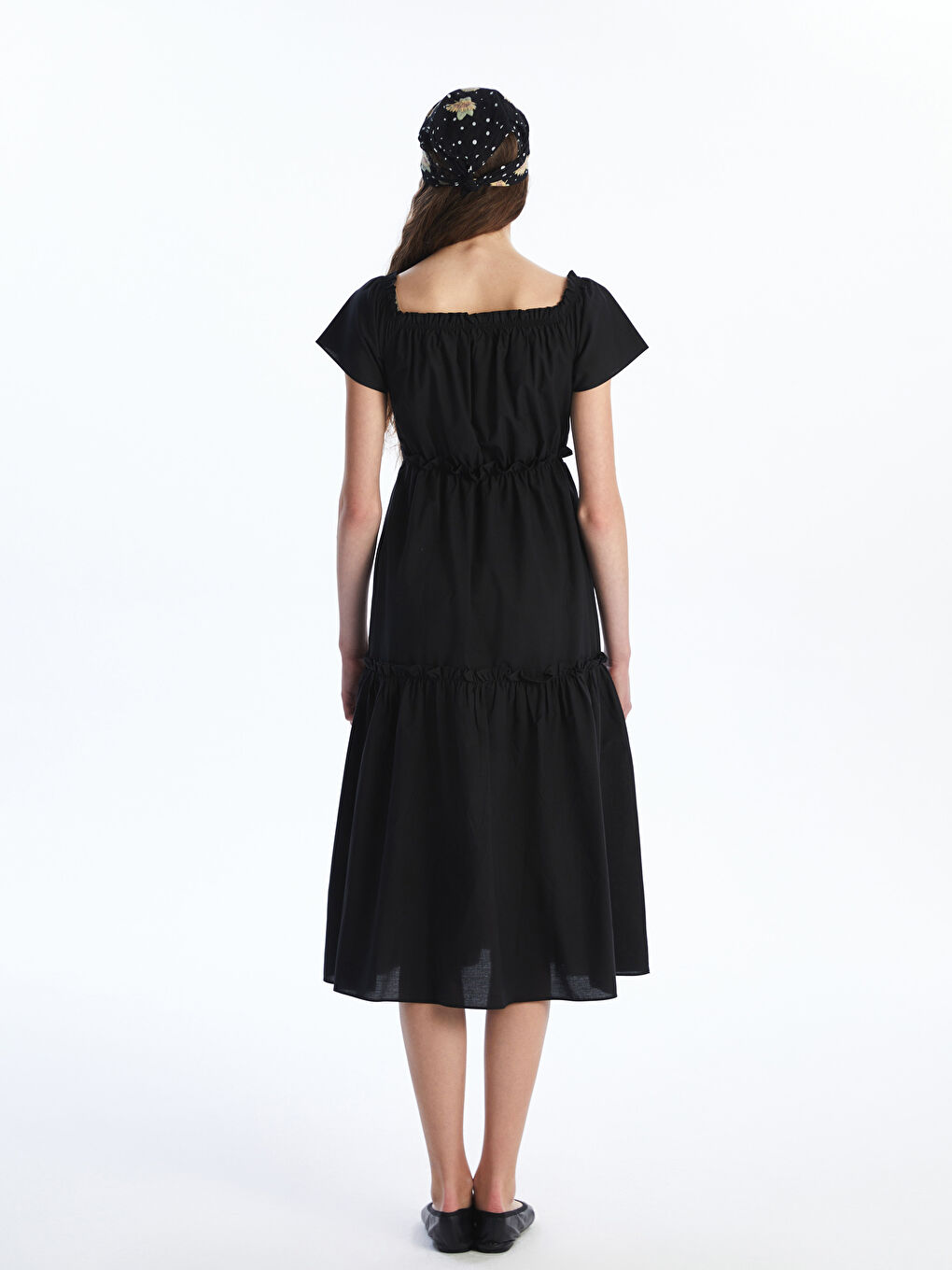 XSIDE Slash Neck Plain Short Sleeve Women's Dress -W4H726Z8-CVL