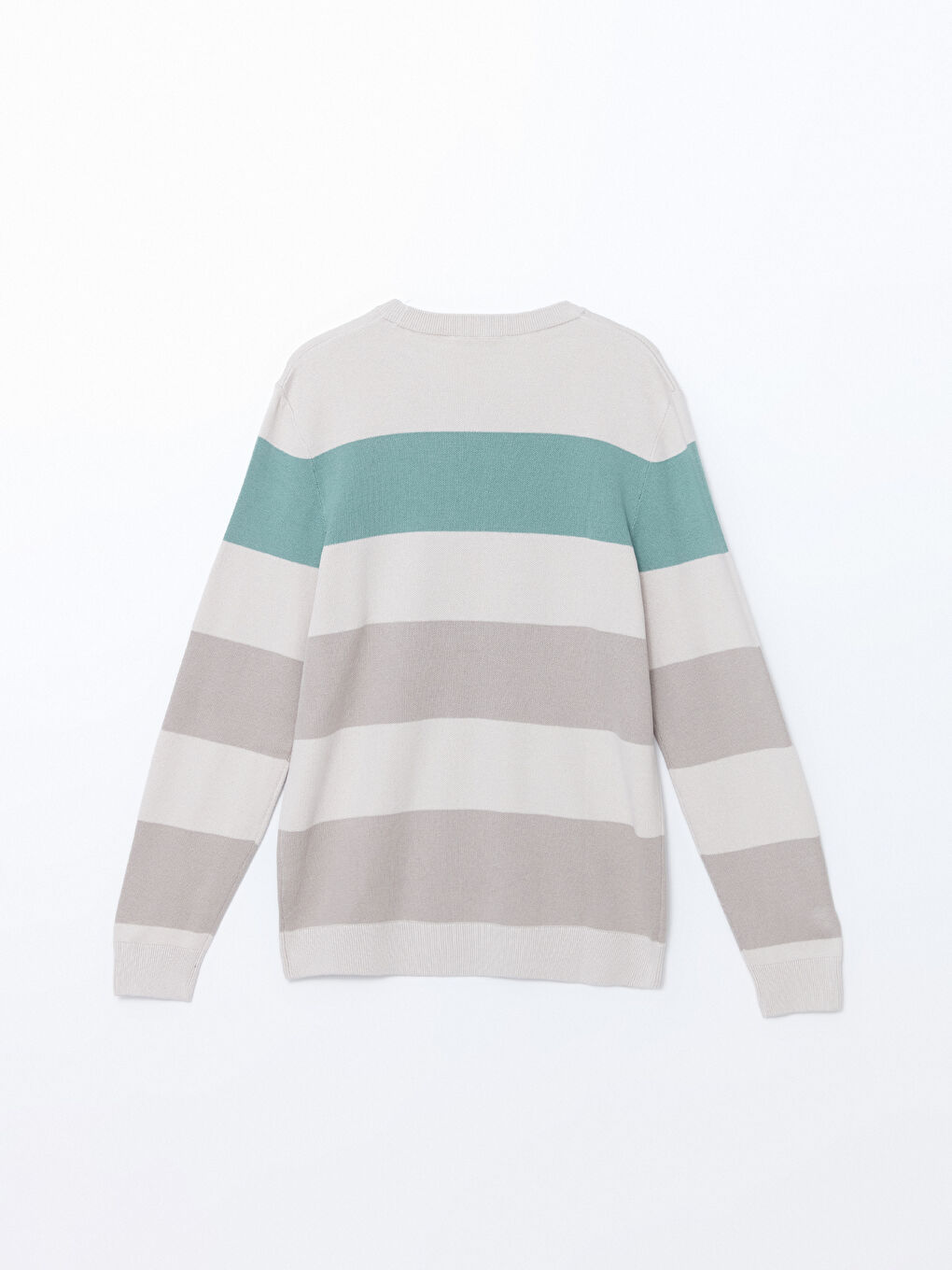 Crew Neck Long Sleeve Men's Tricot Sweater with Color Block -S50170Z8-YPS