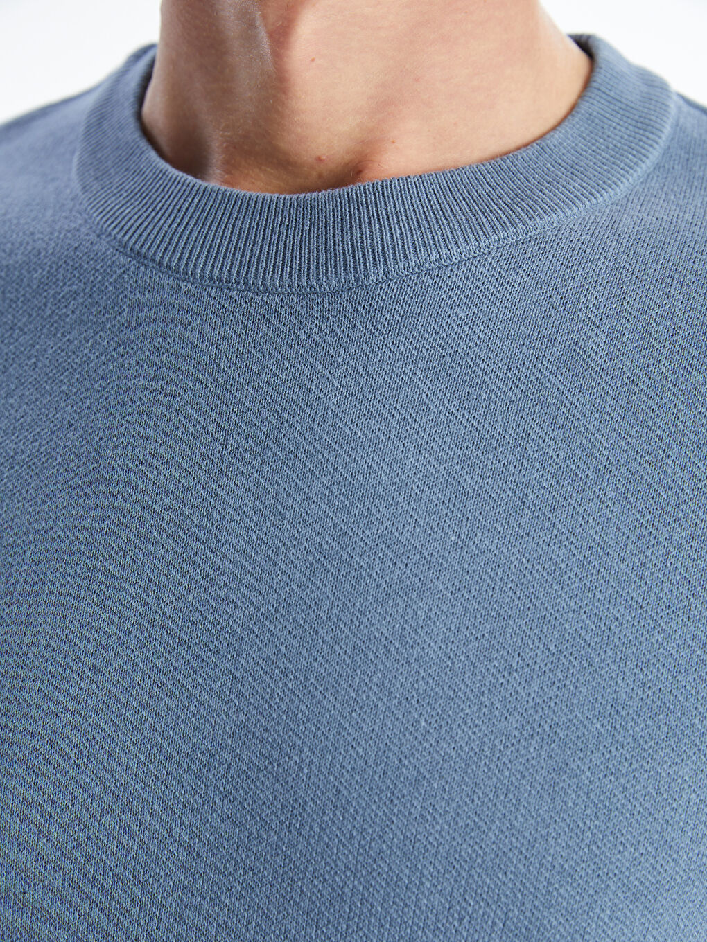 Crew Neck Long Sleeve Men's Tricot Sweater -S50174Z8-YVN