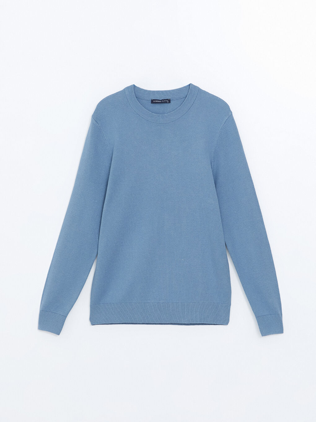 Crew Neck Long Sleeve Men's Tricot Sweater -S50174Z8-YVN