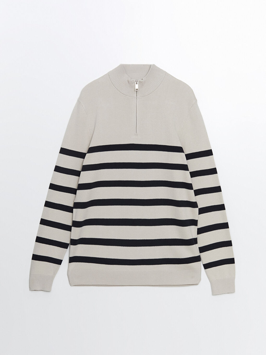 Funnel Neck Long Sleeve Striped Men's Knitwear Sweater -S50194Z8-DFH