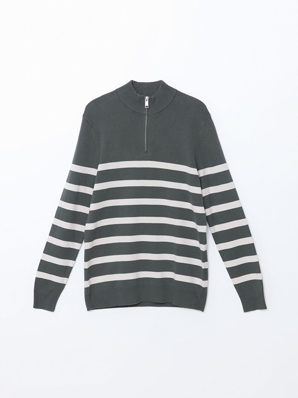Funnel Neck Long Sleeve Striped Men's Knitwear Sweater -S50194Z8-HMP