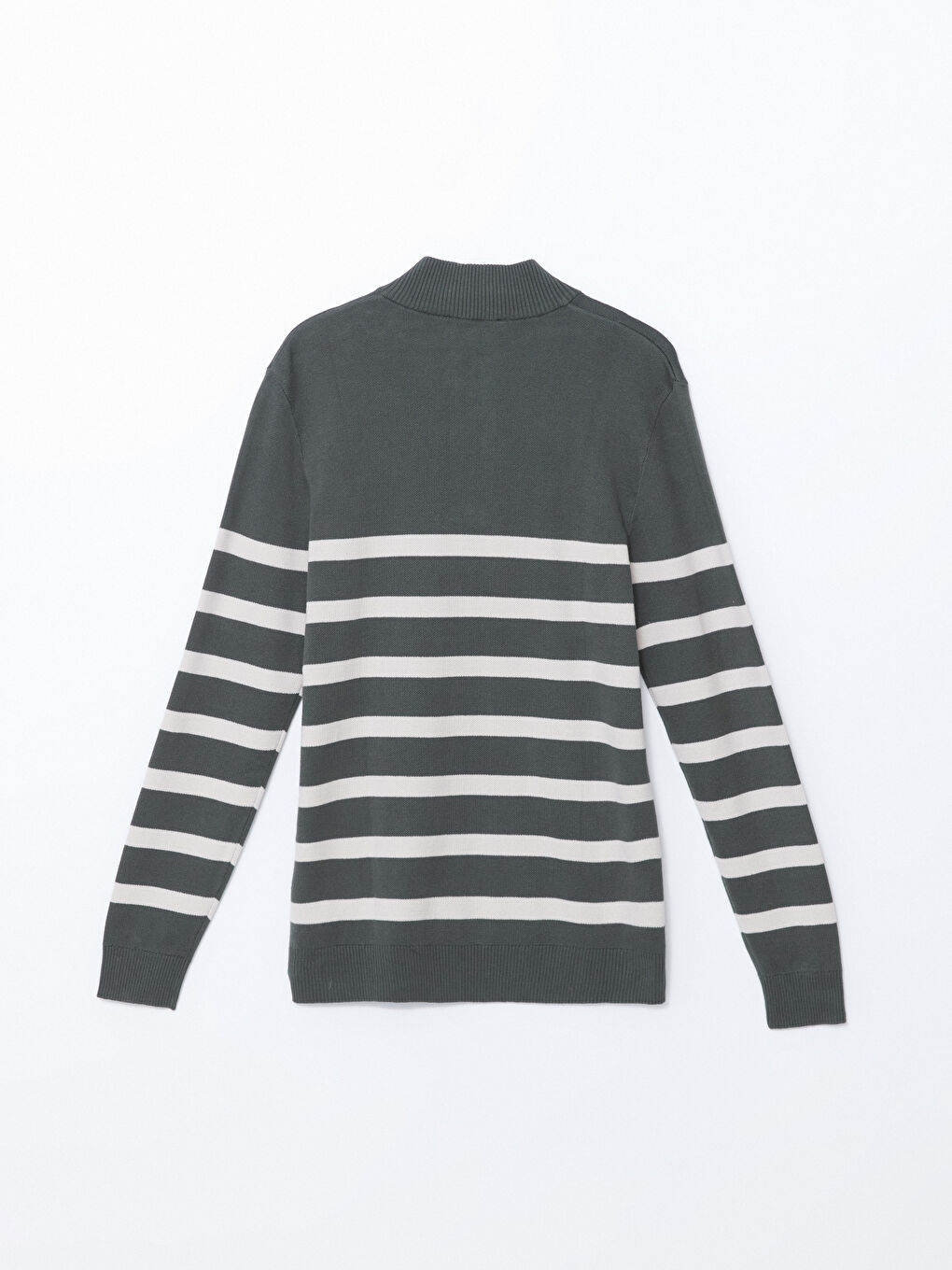 Funnel Neck Long Sleeve Striped Men's Knitwear Sweater -S50194Z8-HMP
