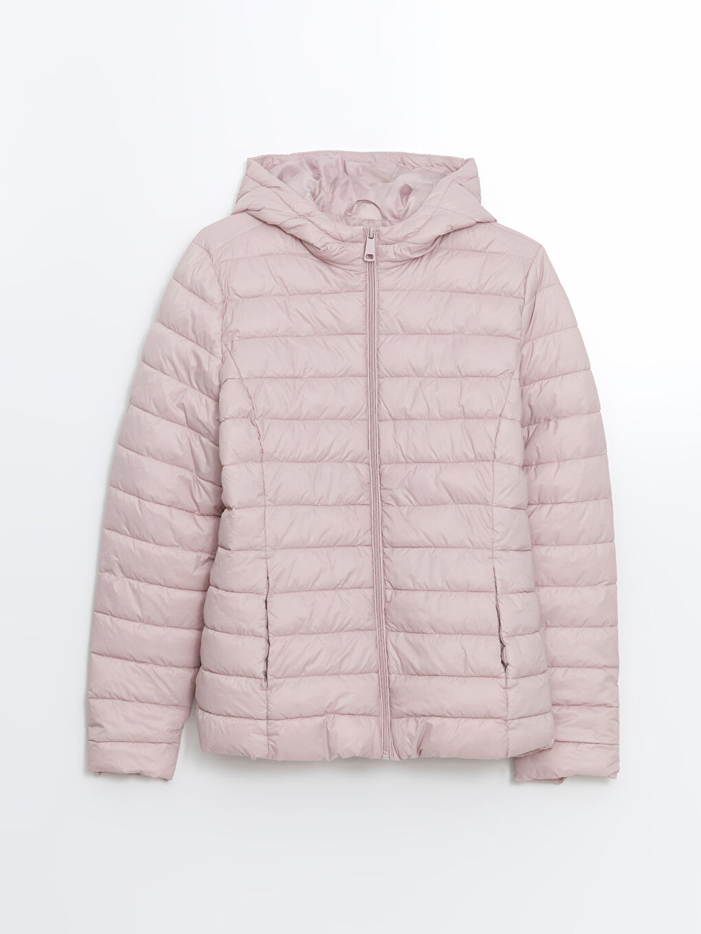 Lila Kapüşonlu Kadın Şişme Mont-5