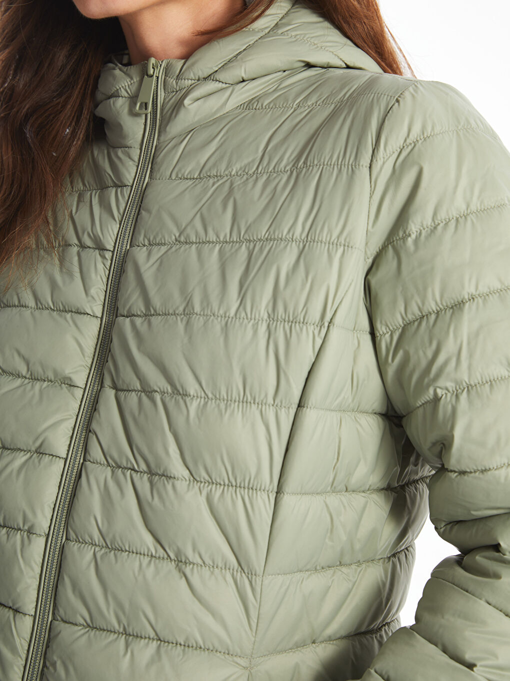 Geacă Matlasată cu Glugă pentru Femei-2