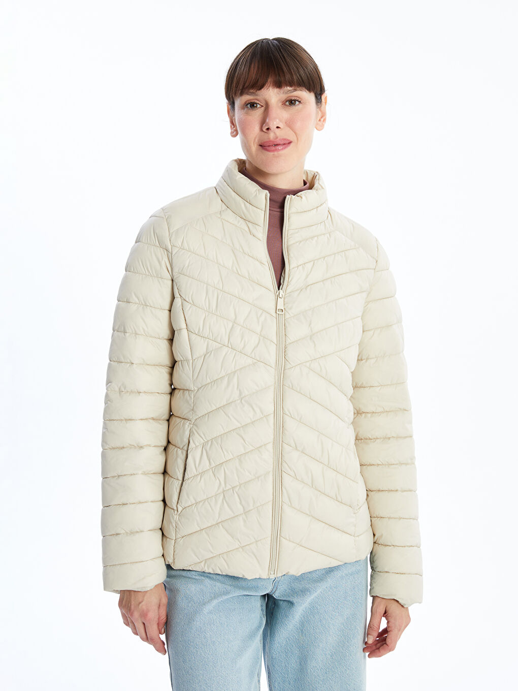 LCWAIKIKI Classic Funnel Neck Women's Puffer Coat -S50199Z8-FWZ