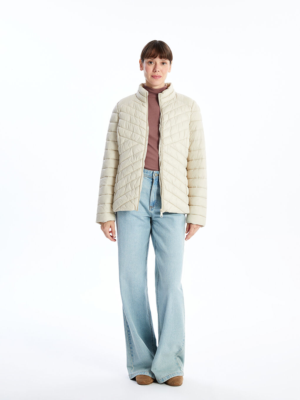 LCWAIKIKI Classic Funnel Neck Women's Puffer Coat -S50199Z8-FWZ