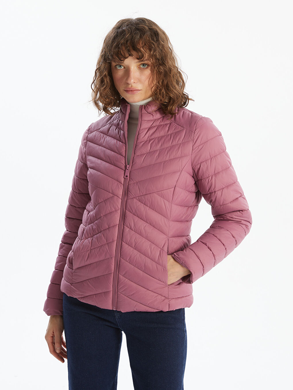 LCWAIKIKI Classic Funnel Neck Women's Puffer Coat -S50199Z8-GUV