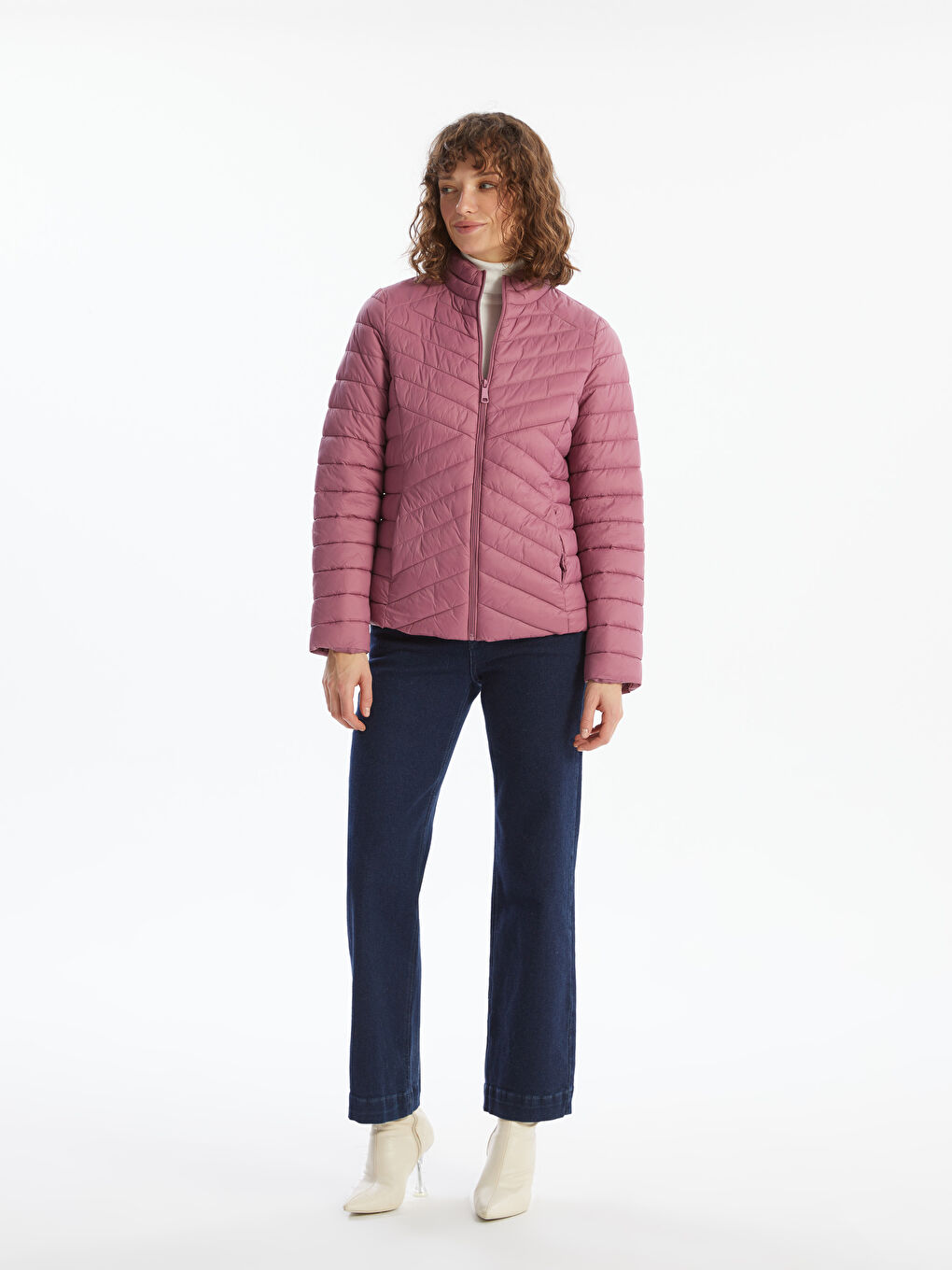 LCWAIKIKI Classic Funnel Neck Women's Puffer Coat -S50199Z8-GUV