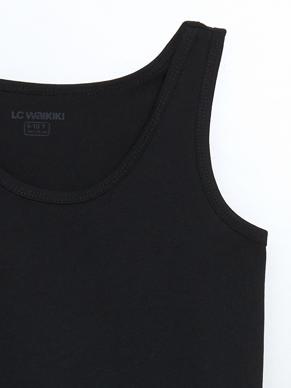 Siyah Bisiklet Yaka Erkek Çocuk Atlet-1