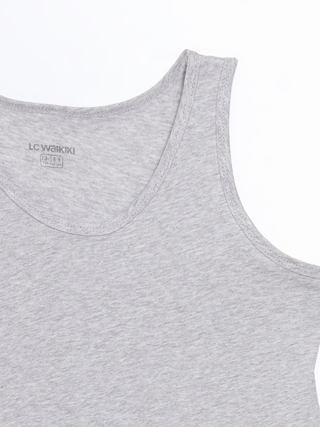 Gri Bisiklet Yaka Erkek Çocuk Atlet-1