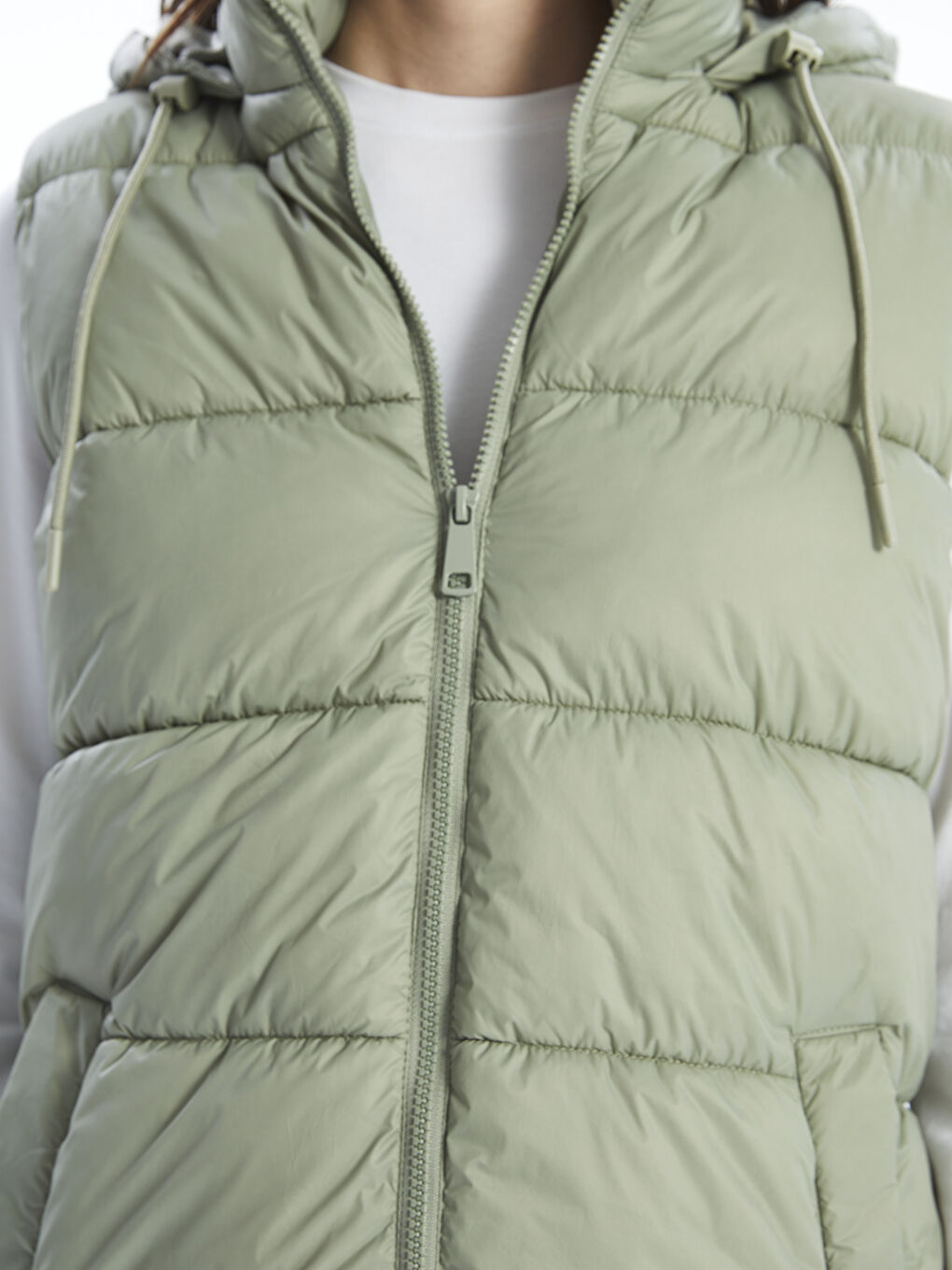 Hooded Women's Puffer Gilet -S50217Z8-GGY