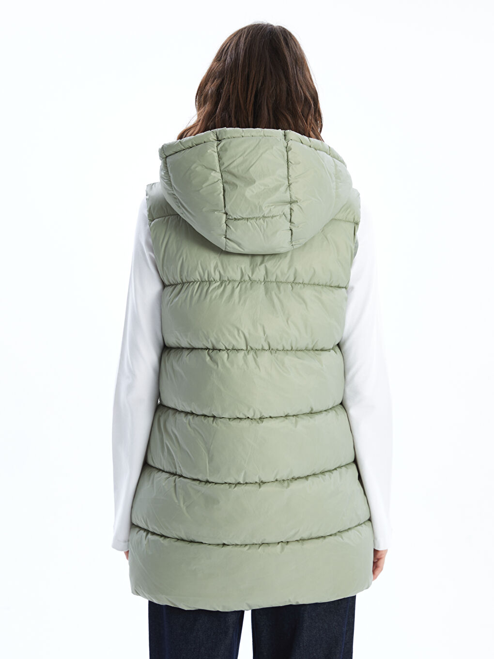 Hooded Women's Puffer Gilet -S50217Z8-GGY