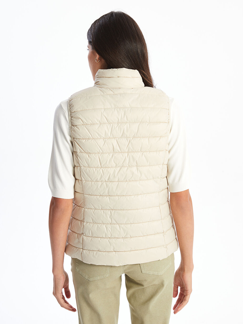 Stand-Up Collar Women'S Puffer Vest -S50230Z8-FWZ