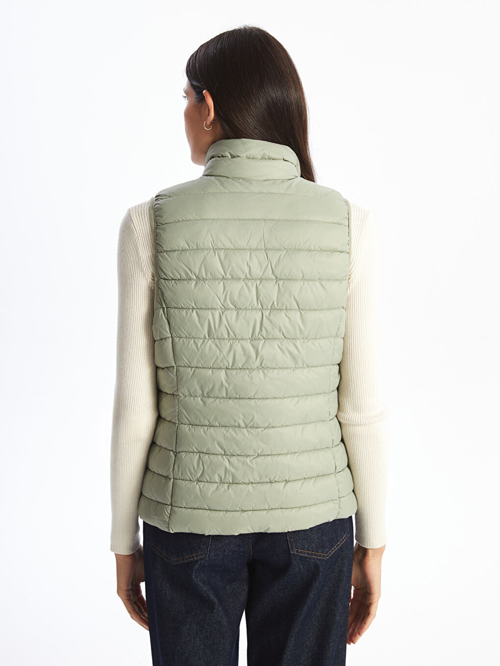 Funnel Neck Women's Puffer Gilet -S50231Z8-GGY