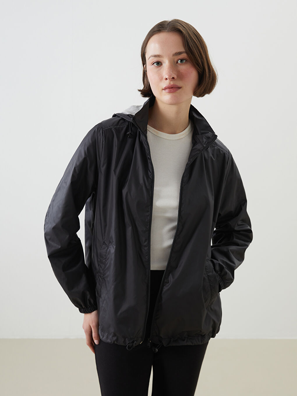 LCWAIKIKI Classic Hooded Women's Raincoat -S50239Z8-CVL
