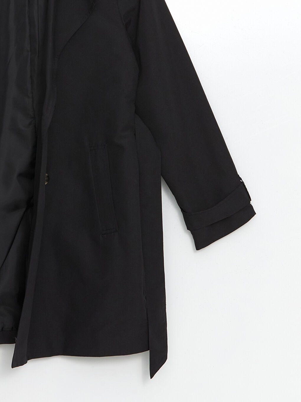 Women's Jacket Collar Plain Trench Coat -S50242Z8-CVL