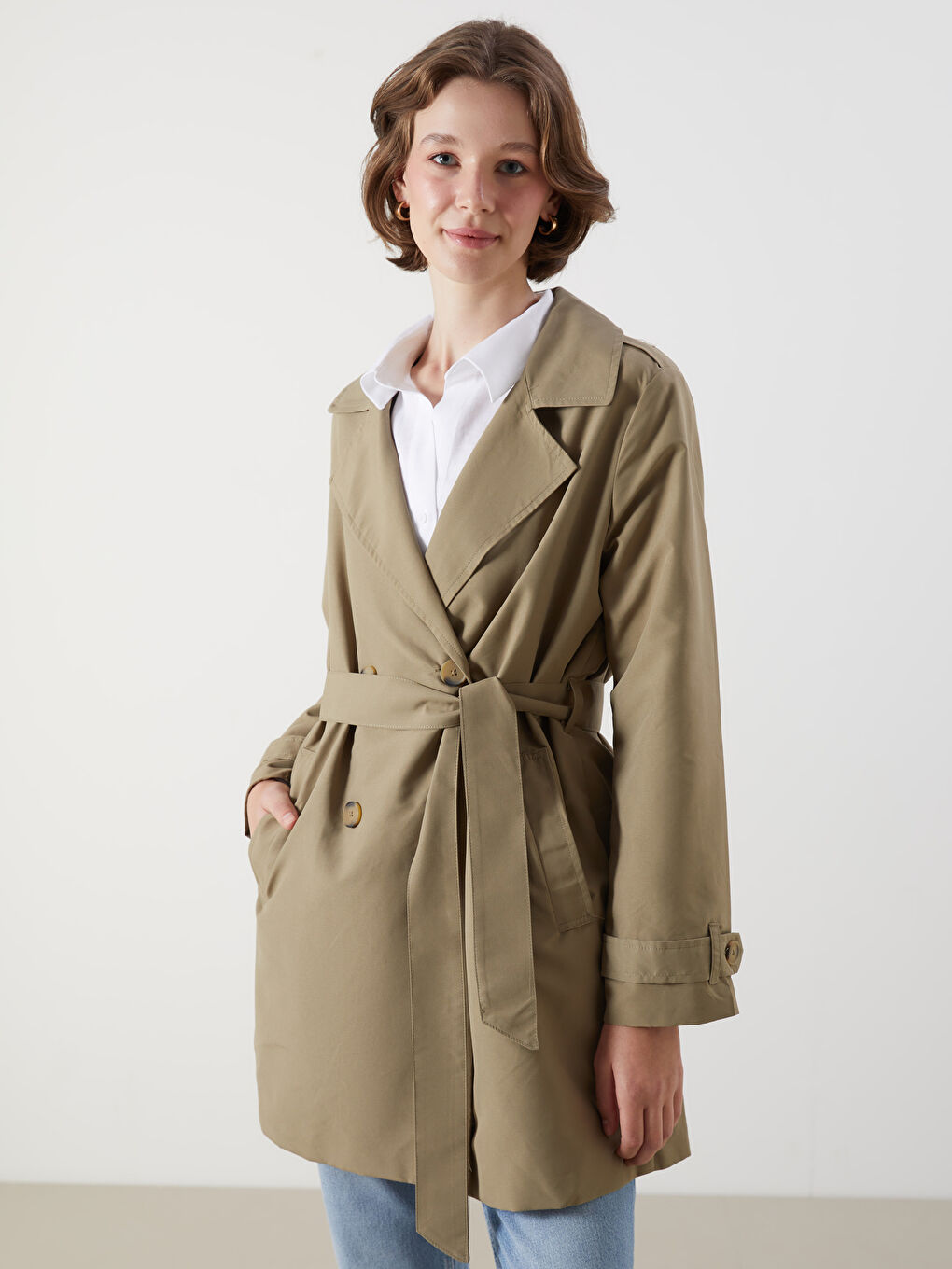 LCWAIKIKI Classic Jacket Neck Women's Trenchcoat -S50242Z8-GXF