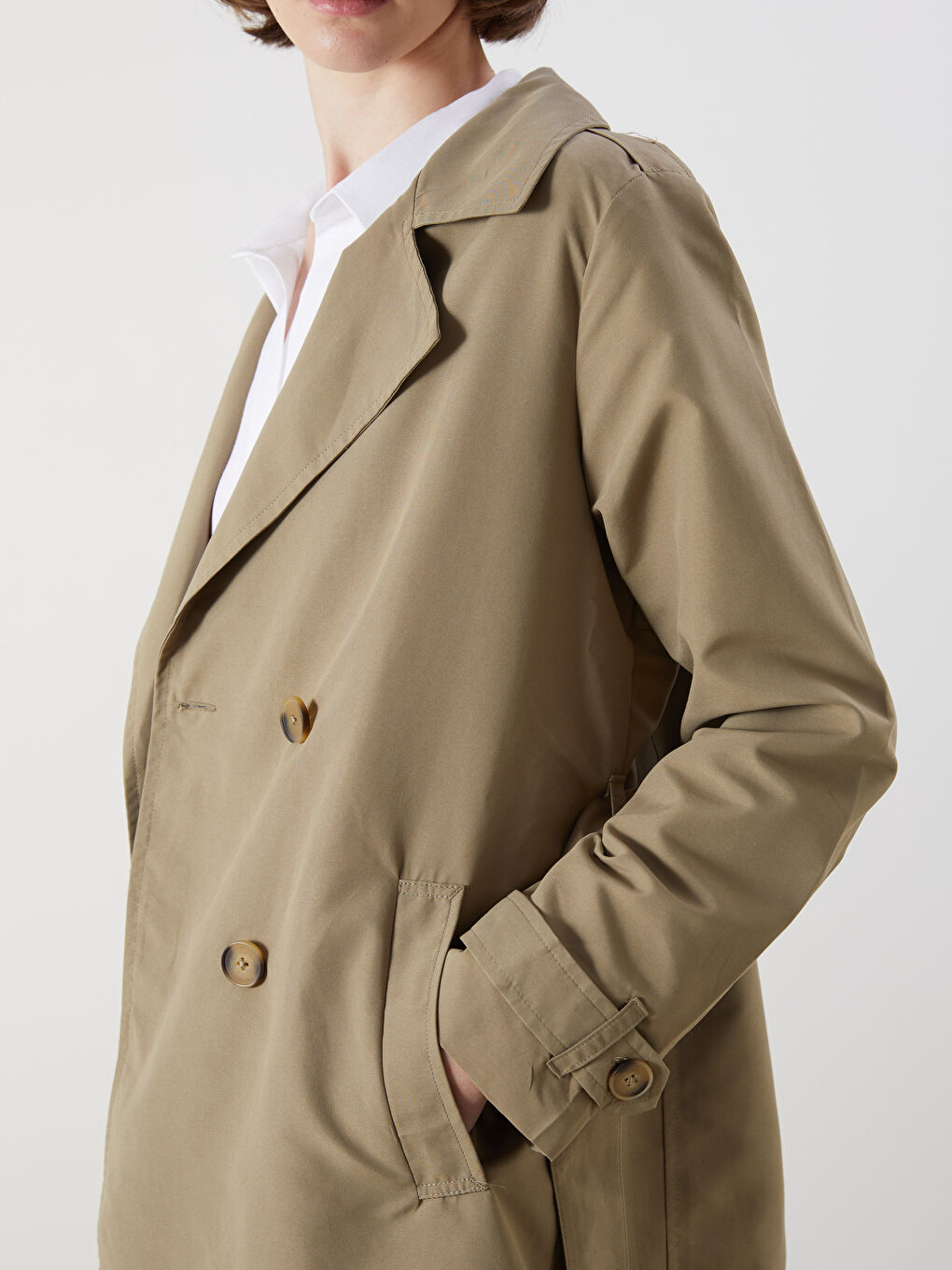 LCWAIKIKI Classic Jacket Neck Women's Trenchcoat -S50242Z8-GXF