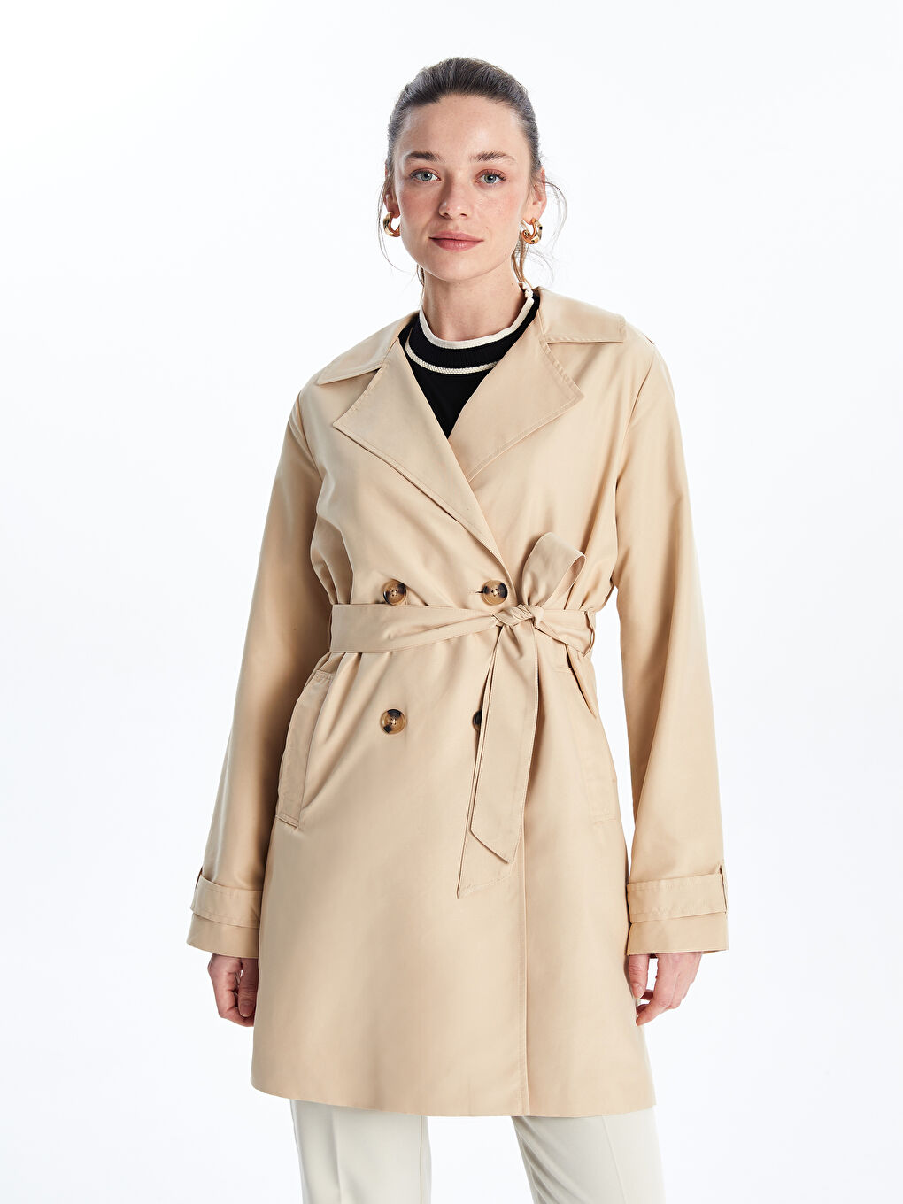LCWAIKIKI Classic Jacket Neck Women's Trenchcoat -S50243Z8-KNF