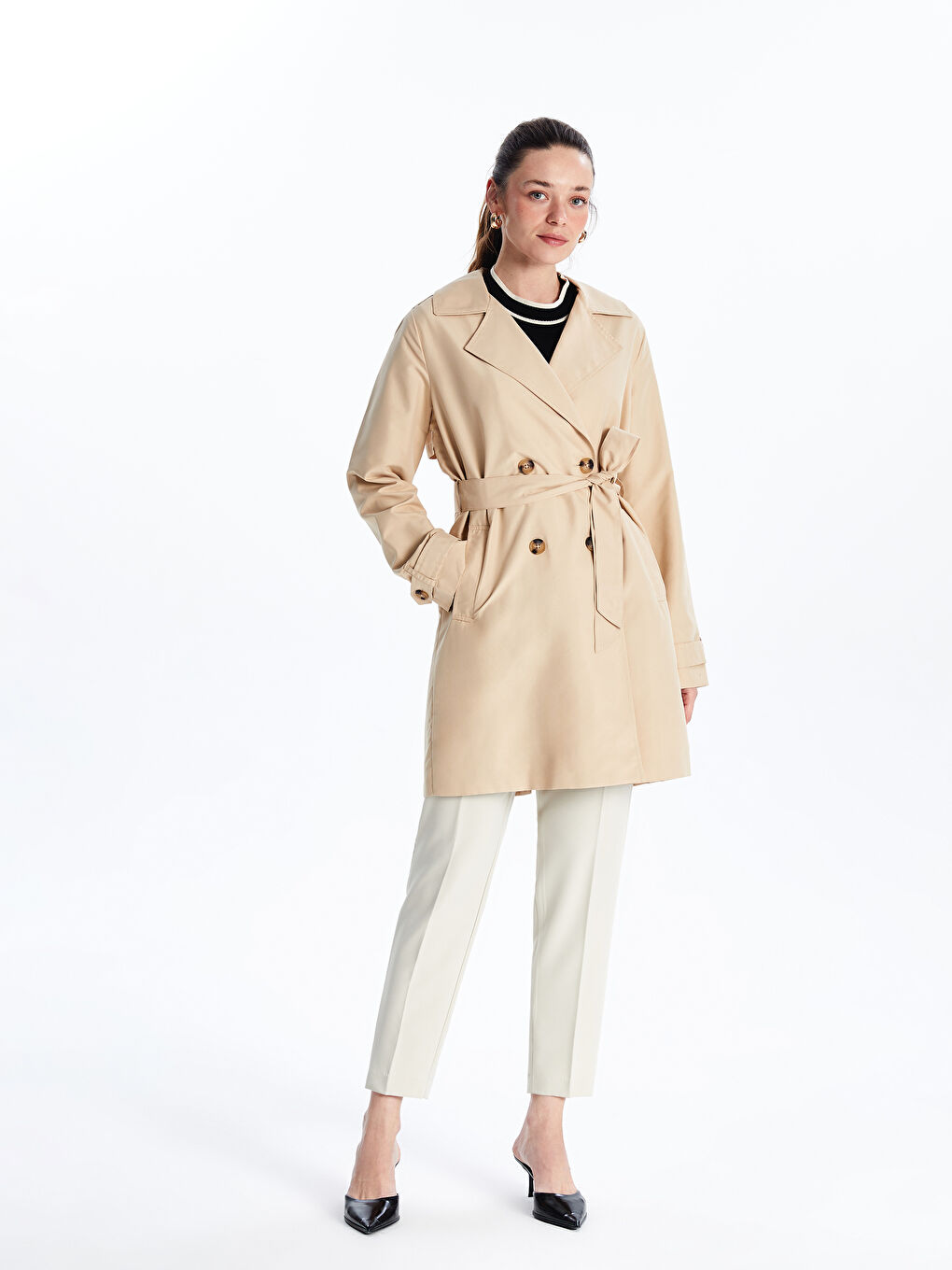 LCWAIKIKI Classic Jacket Neck Women's Trenchcoat -S50243Z8-KNF