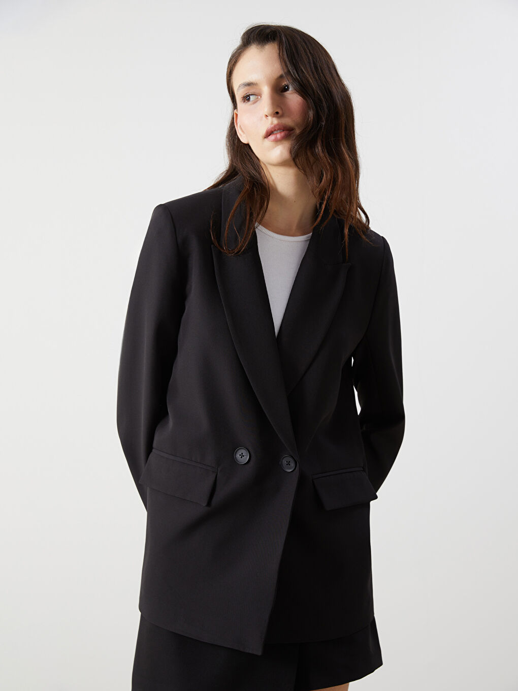 Crepe Women's Blazer Jacket -S50244Z8-CVL