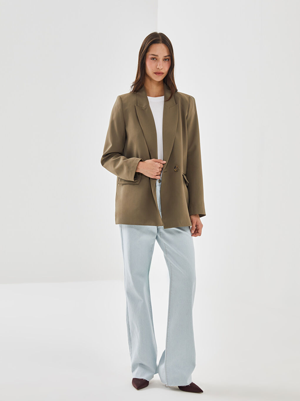 Crepe Women's Blazer Jacket -S50244Z8-PVX