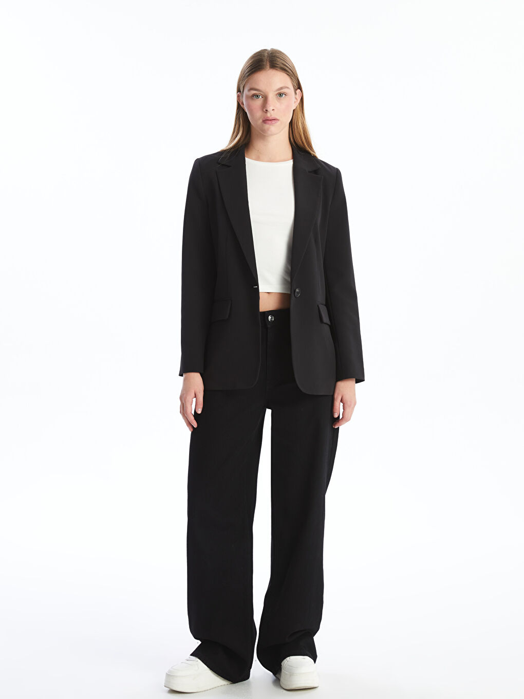 Ženska blazer jakna od krepa -S50245Z8-CVL