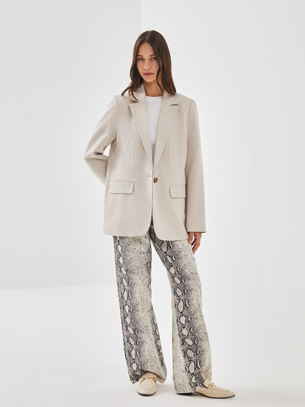 Crepe Women's Blazer Jacket -S50245Z8-Q85