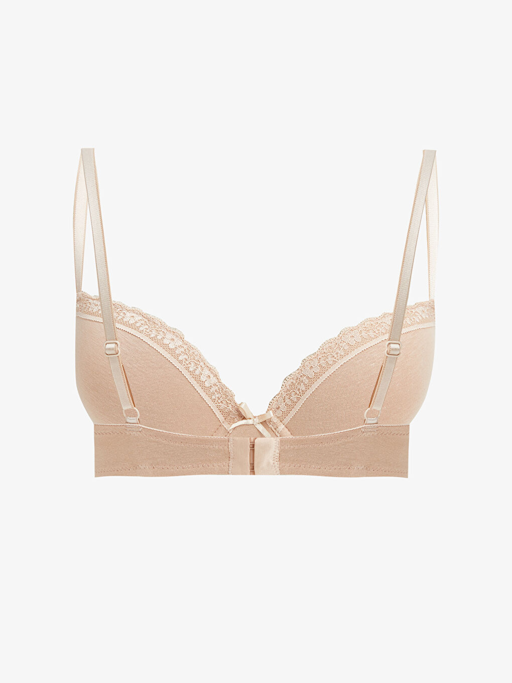 Pembe Balenli Dolgusuz Dantel Detaylı Tişört Sütyen-1