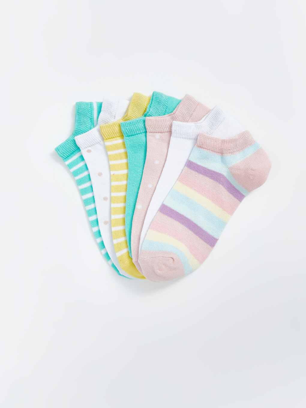 Striped Girl's Booties Socks 7 Pack -S50343Z4-M0T