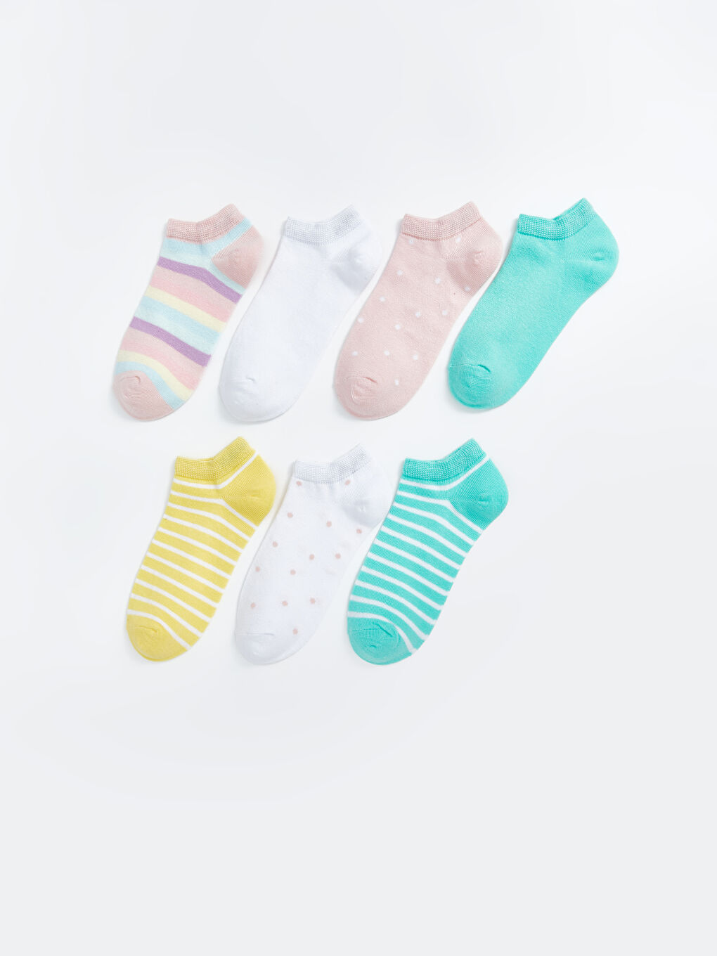 Striped Girl's Booties Socks 7 Pack -S50343Z4-M0T