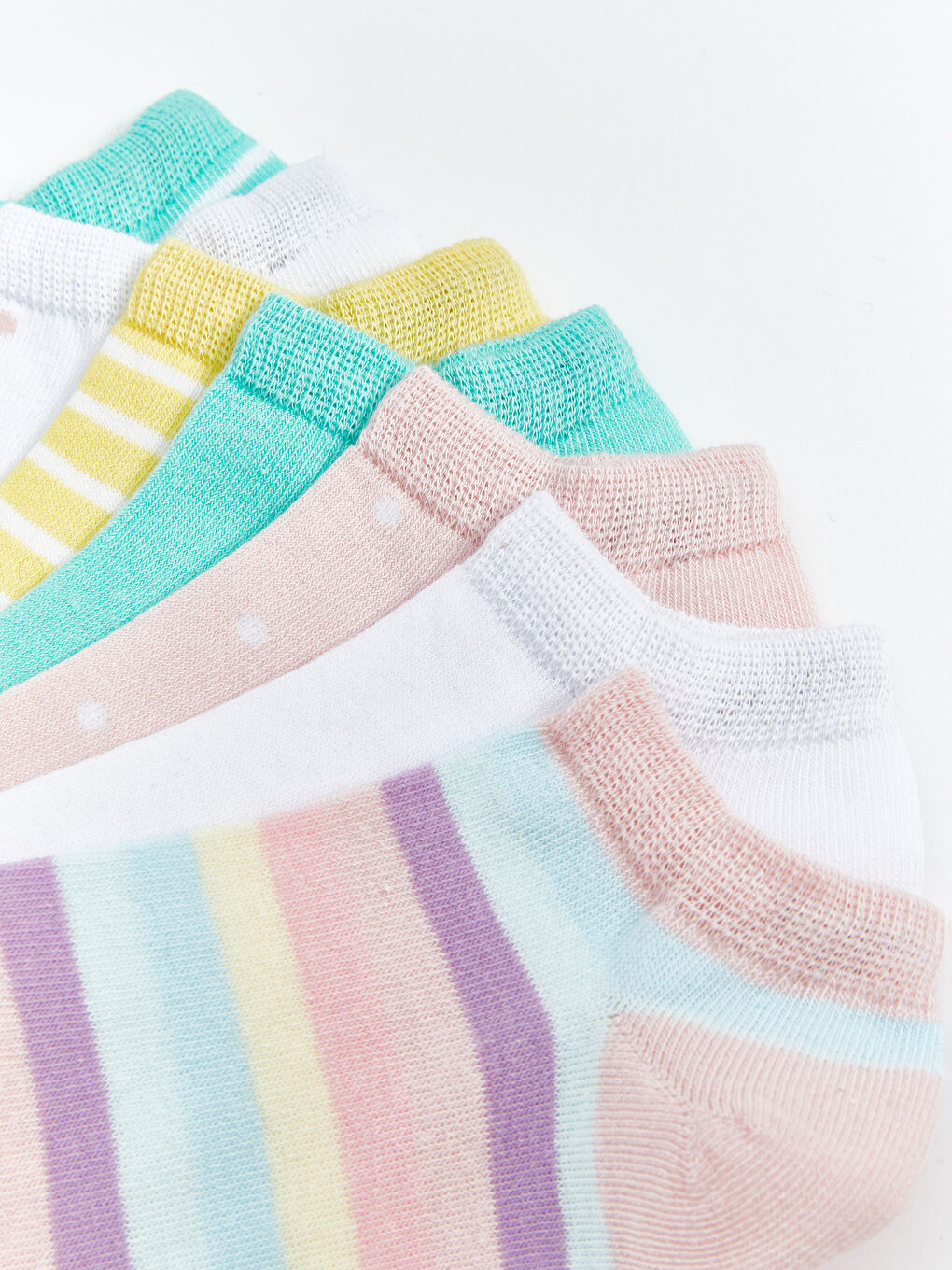 Striped Girl's Booties Socks 7 Pack -S50343Z4-M0T