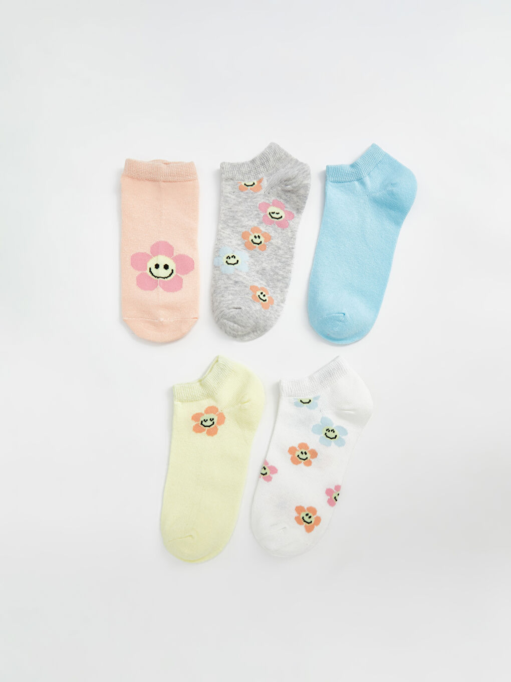 Patterned Girl Booties Socks 5-Pack -S50367Z4-FZY